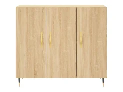 Aparador de roble Sonoma 90x34x80 cm madera de ingeniería