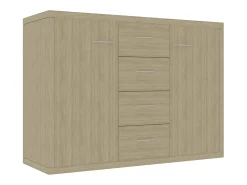 Aparador de roble Sonoma 88x30x65 cm Madera de ingeniería