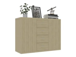 Aparador de roble Sonoma 88x30x65 cm Madera de ingeniería