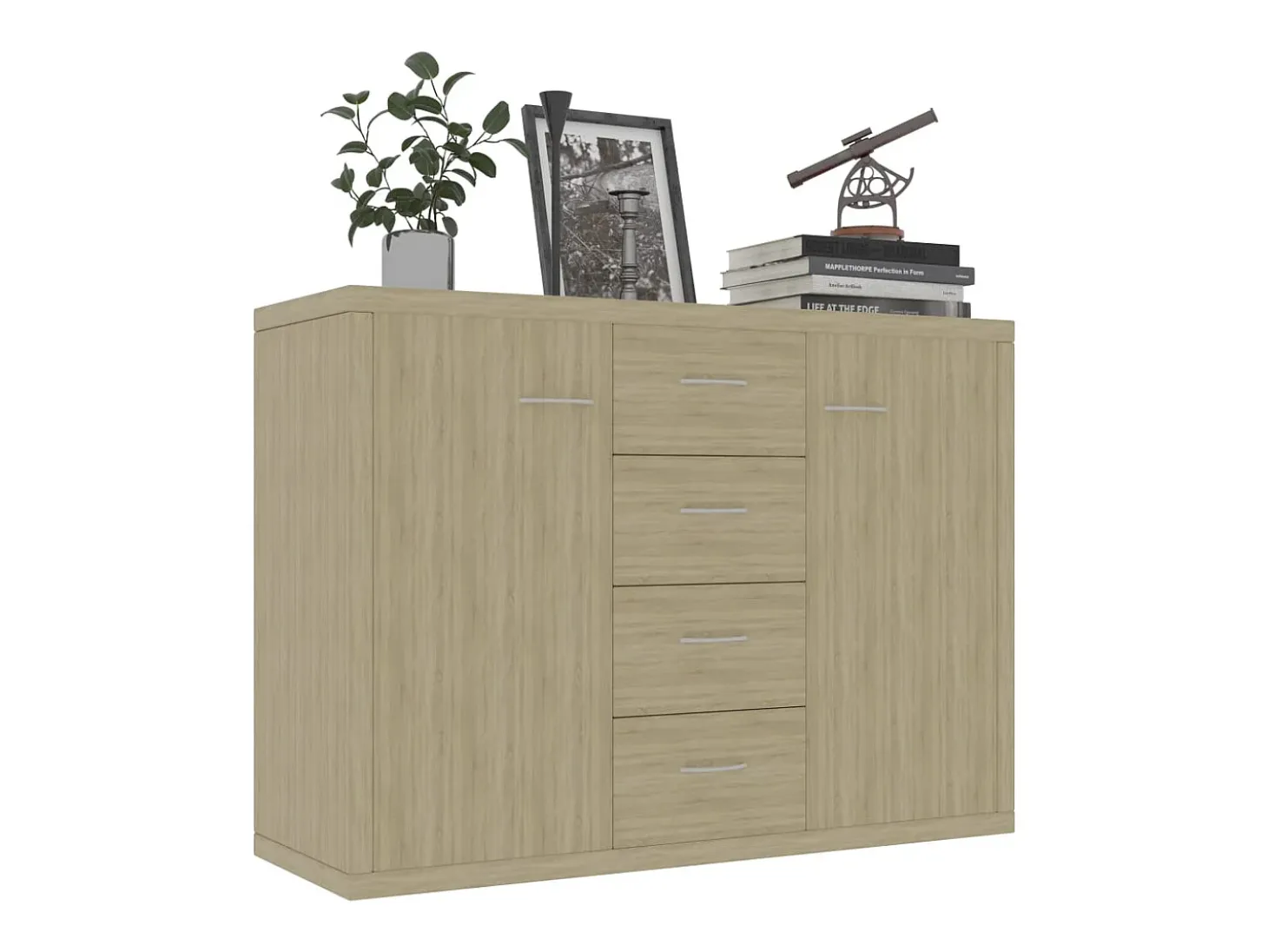 Aparador de roble Sonoma 88x30x65 cm Madera de ingeniería