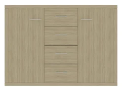 Aparador de roble Sonoma 88x30x65 cm Madera de ingeniería