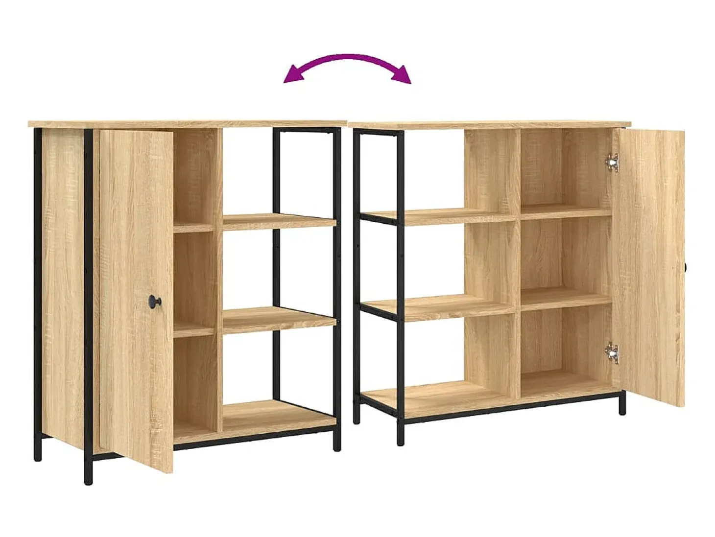 Aparador de roble Sonoma 70x30x80 cm madera de ingeniería