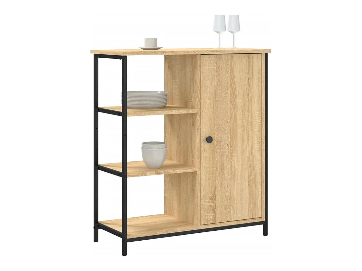 Aparador de roble Sonoma 70x30x80 cm madera de ingeniería