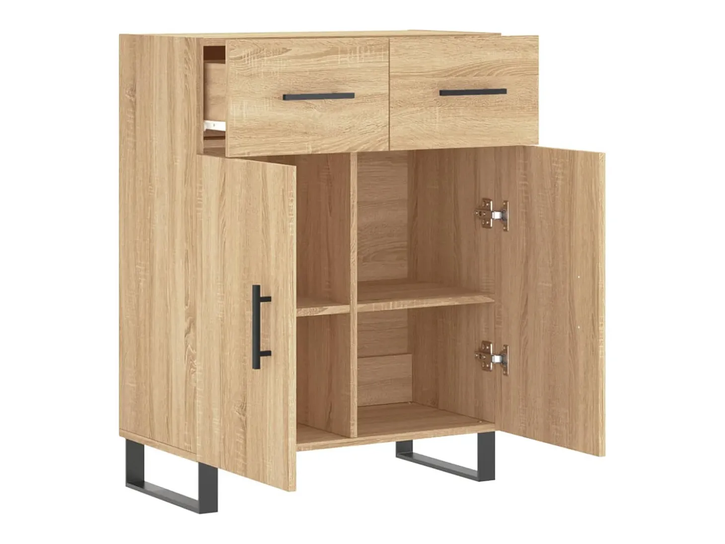 Aparador de roble Sonoma 69,5x34x90 cm madera de ingeniería
