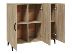 Aparador de roble Sonoma 90x34x80 cm madera de ingeniería