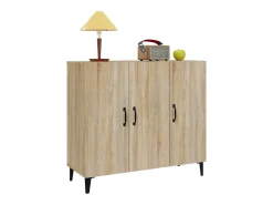 Aparador de roble Sonoma 90x34x80 cm madera de ingeniería