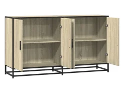 Aparador de roble Sonoma 134x35x76 cm madera de ingeniería