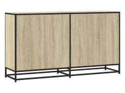 Aparador de roble Sonoma 134x35x76 cm madera de ingeniería