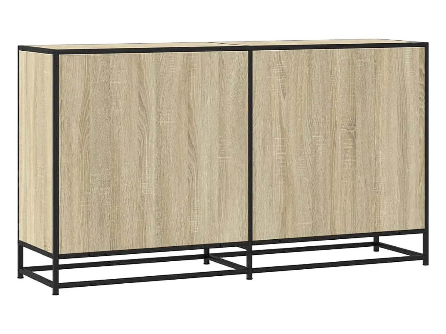 Aparador de roble Sonoma 134x35x76 cm madera de ingeniería
