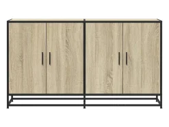 Aparador de roble Sonoma 134x35x76 cm madera de ingeniería