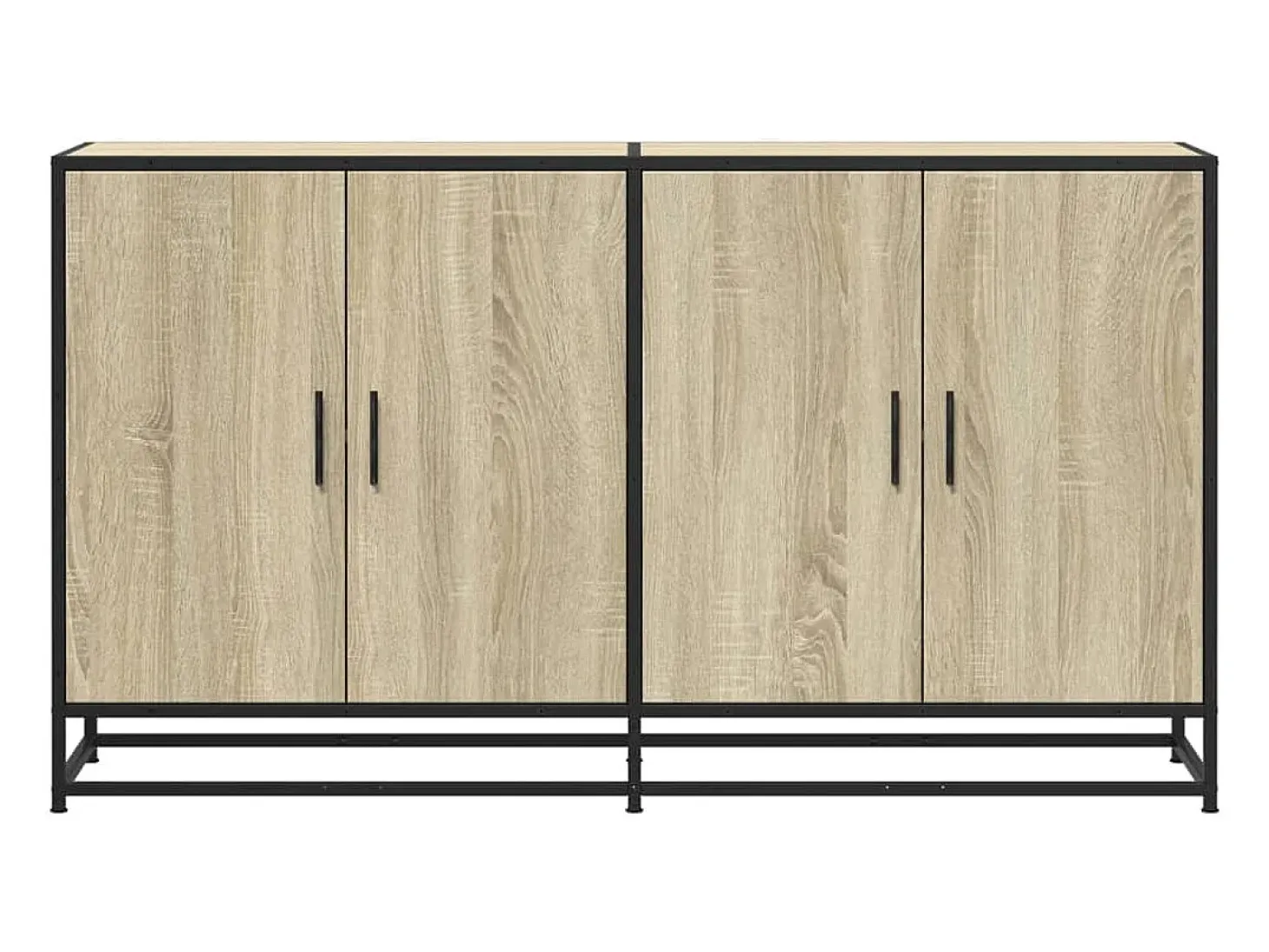 Aparador de roble Sonoma 134x35x76 cm madera de ingeniería
