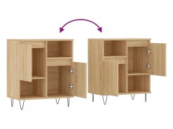 Aparador de roble Sonoma 60x35x70 cm Madera de ingeniería