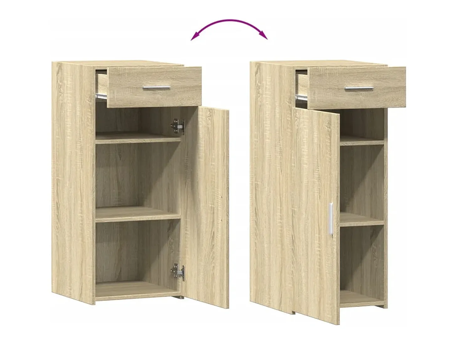 Aparador de roble Sonoma 40x42,5x93 cm madera de ingeniería