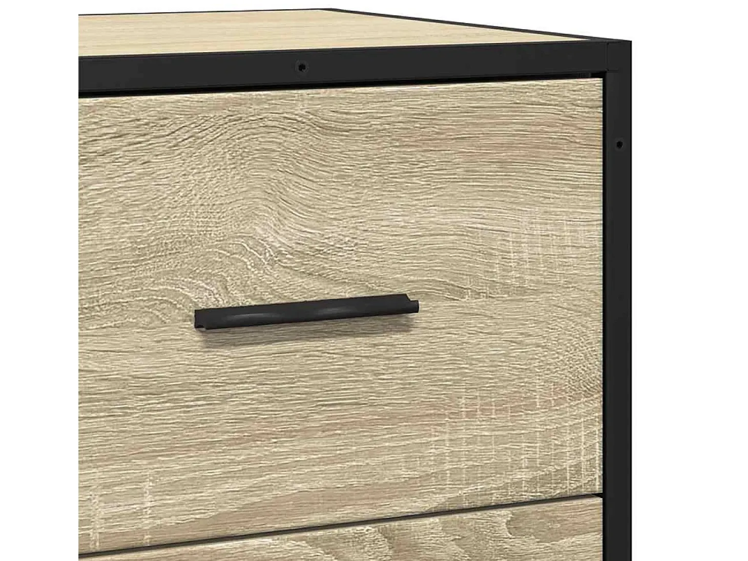 Aparador de roble Sonoma 68x35x76 cm madera contrachapada y metal