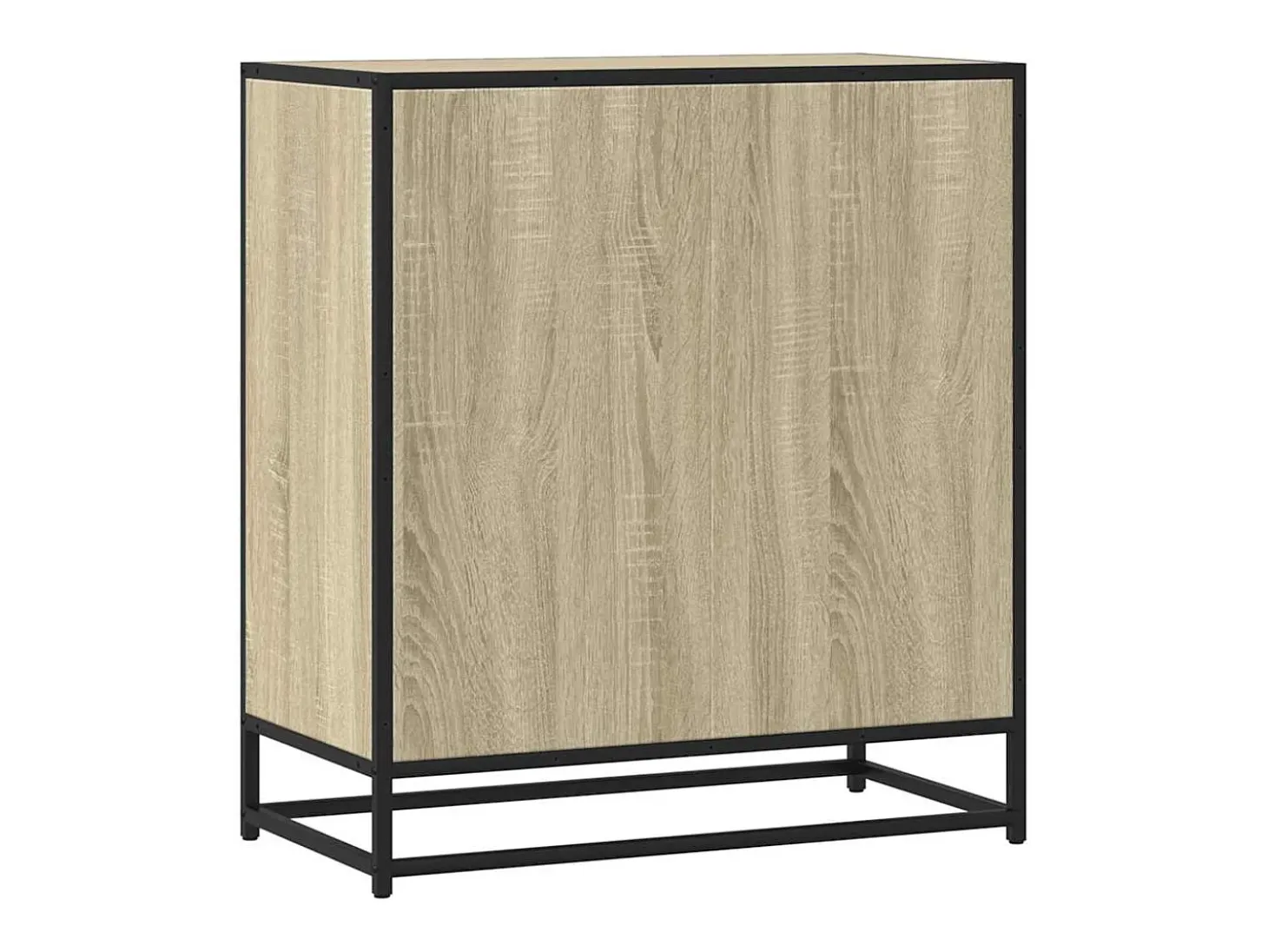 Aparador de roble Sonoma 68x35x76 cm madera contrachapada y metal