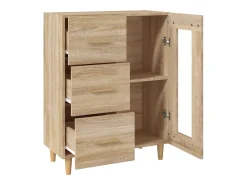Aparador de roble Sonoma 69,5x34x90 cm madera de ingeniería