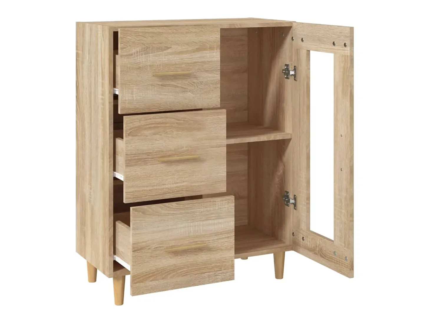 Aparador de roble Sonoma 69,5x34x90 cm madera de ingeniería