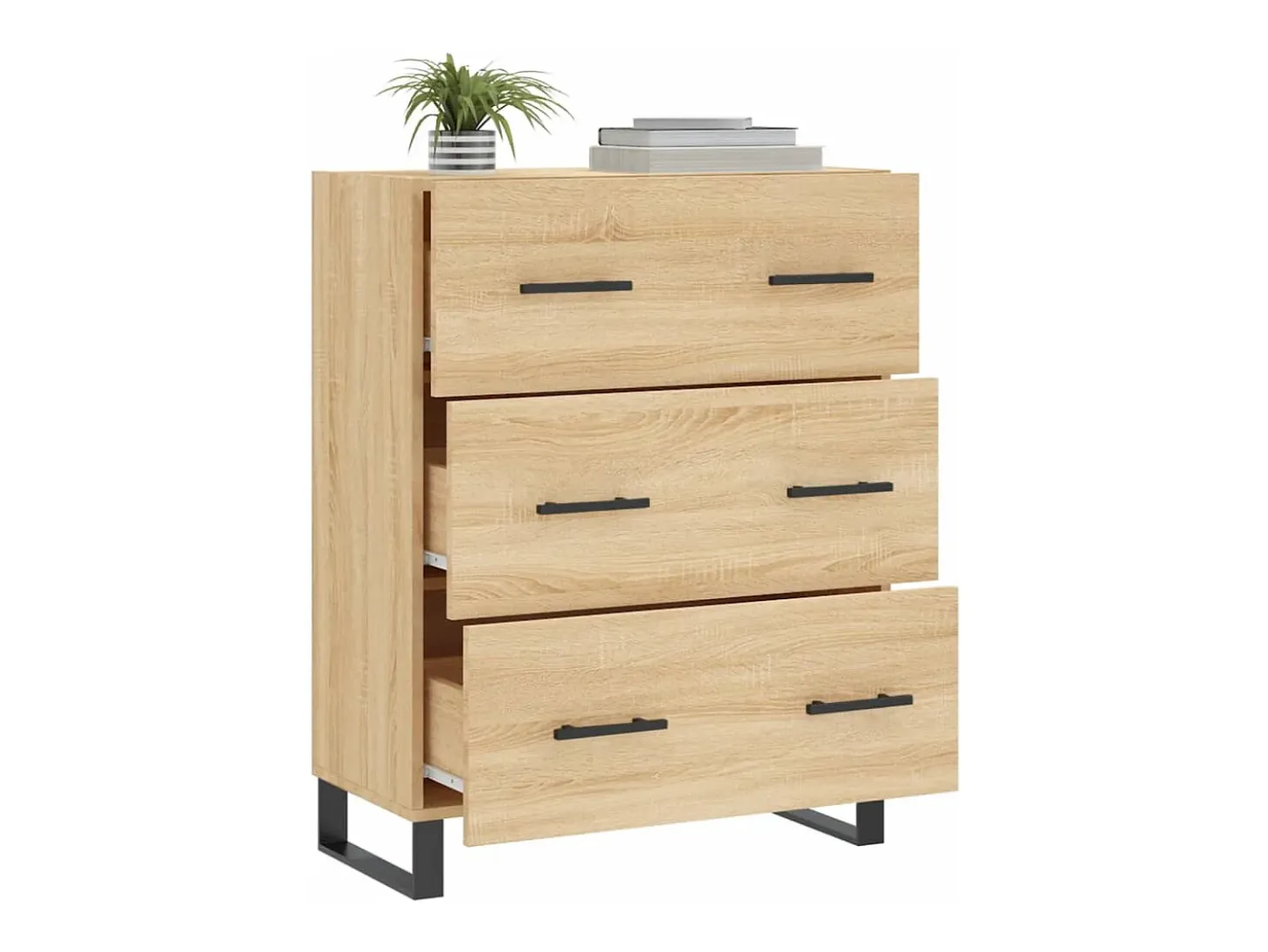 Aparador de roble Sonoma 69,5x34x90 cm madera de ingeniería