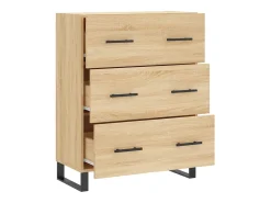 Aparador de roble Sonoma 69,5x34x90 cm madera de ingeniería