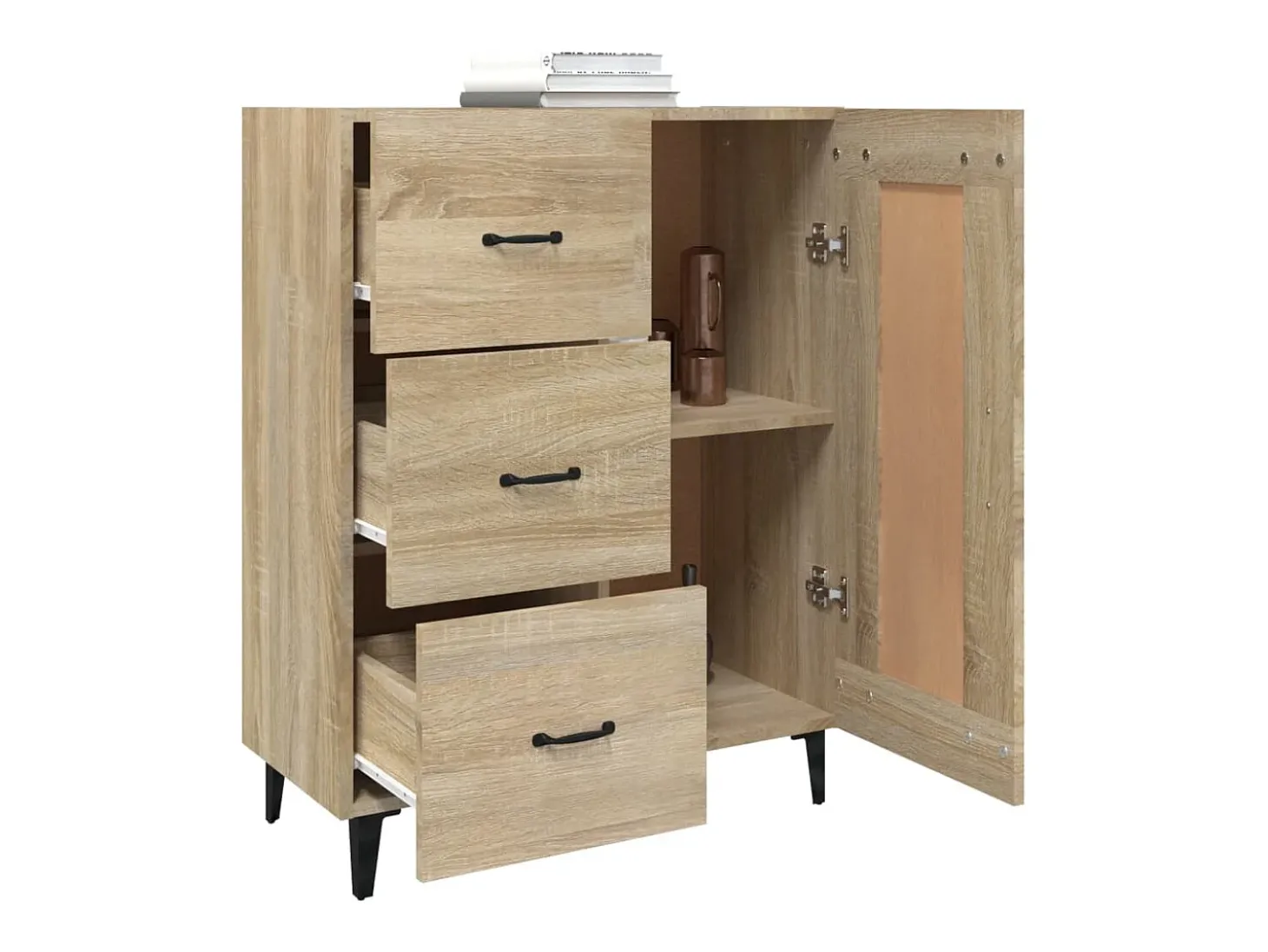 Aparador de roble Sonoma 69,5 x 34 x 90 cm Madera de ingeniería