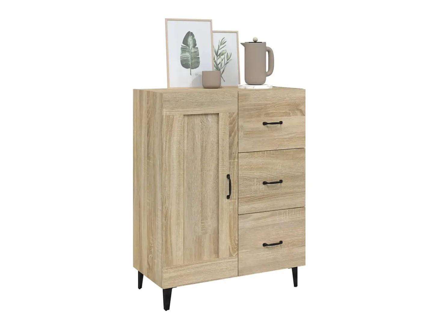 Aparador de roble Sonoma 69,5 x 34 x 90 cm Madera de ingeniería