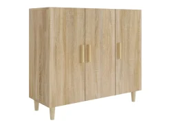 Aparador de roble Sonoma 90x34x80 cm madera de ingeniería