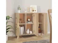 Aparador de roble Sonoma 90x34x80 cm madera de ingeniería