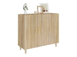 Aparador de roble Sonoma 90x34x80 cm madera de ingeniería