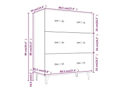 Aparador de roble Sonoma 69,5x34x90 cm madera de ingeniería
