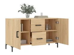Aparador de roble Sonoma 100x36x60 cm madera de ingeniería
