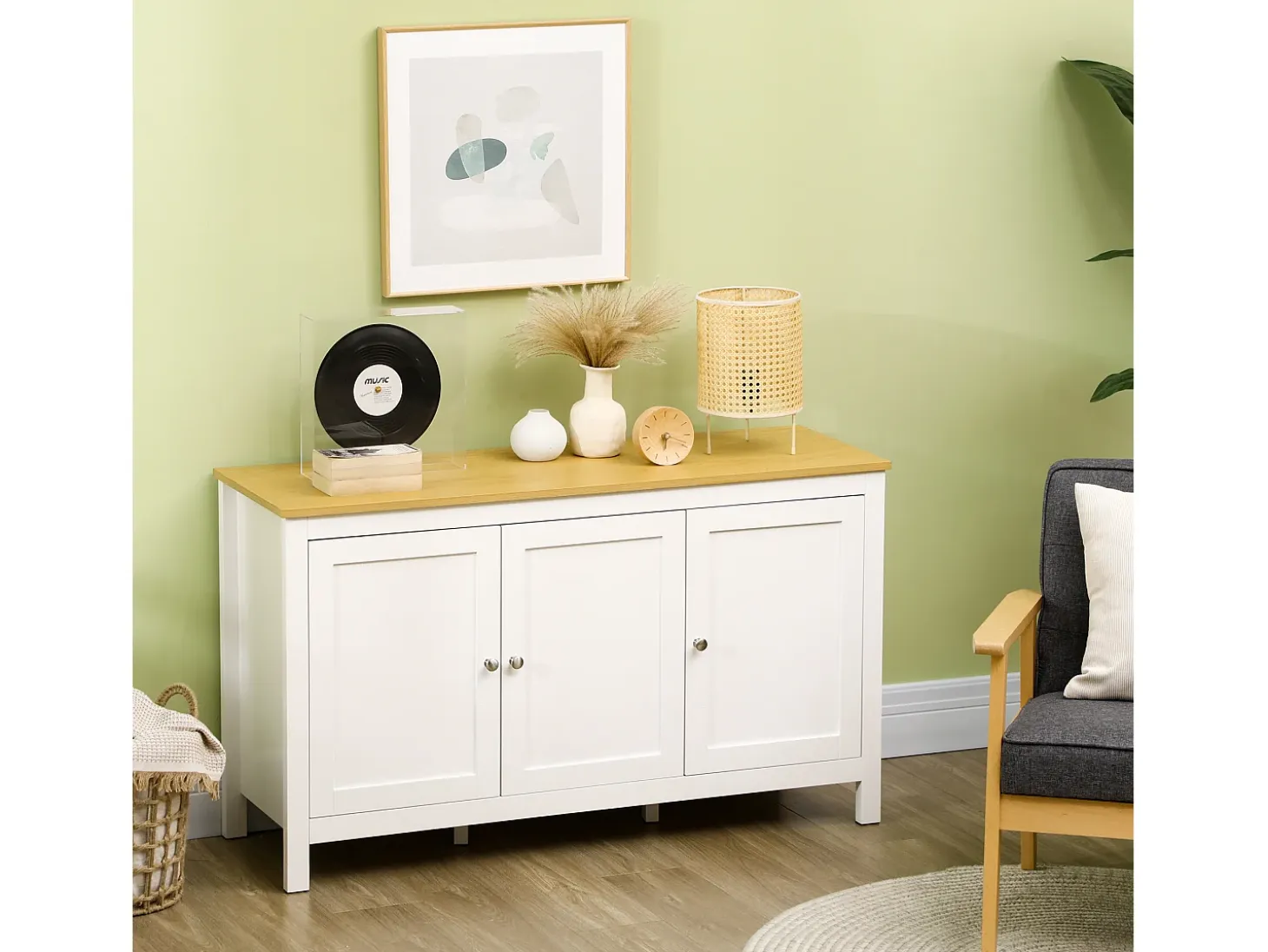 Aparador de salón blanco 120x40x70 cm HOMCOM
