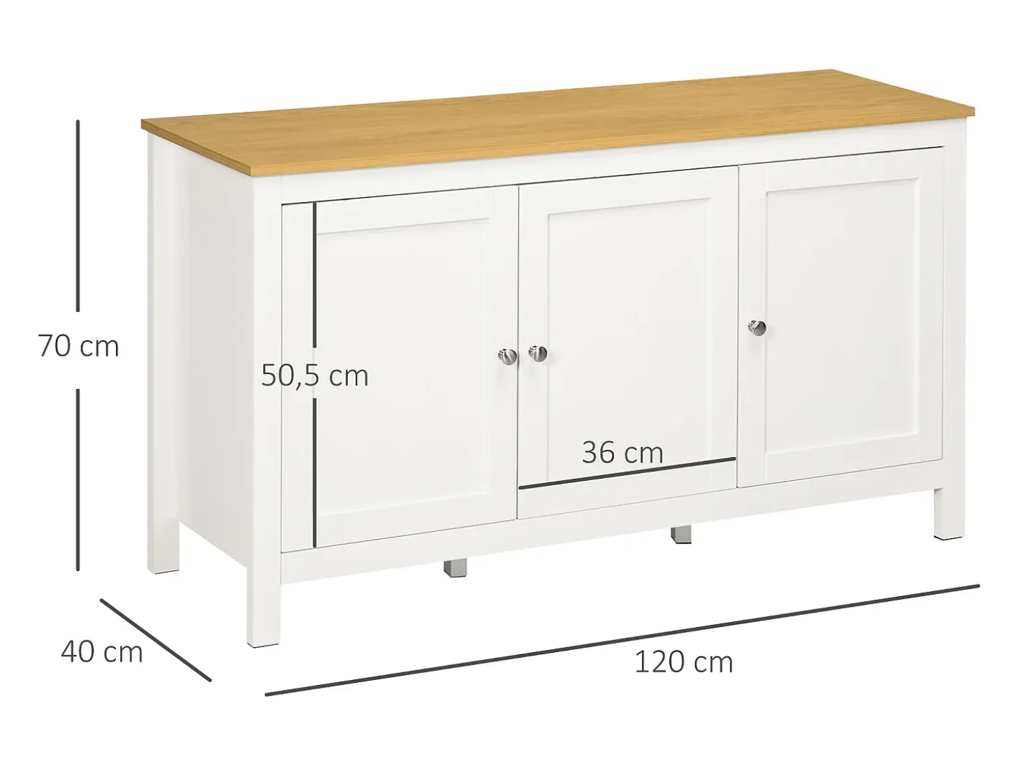 Aparador de salón blanco 120x40x70 cm HOMCOM