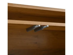 Aparador de salón con 3 puertas de almacenamiento y estantes ajustables – Madera natural y negro