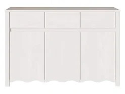 Aparador "DRAMMEN" blanco de 114 x 43 x 75,5 cm en madera maciza de pino