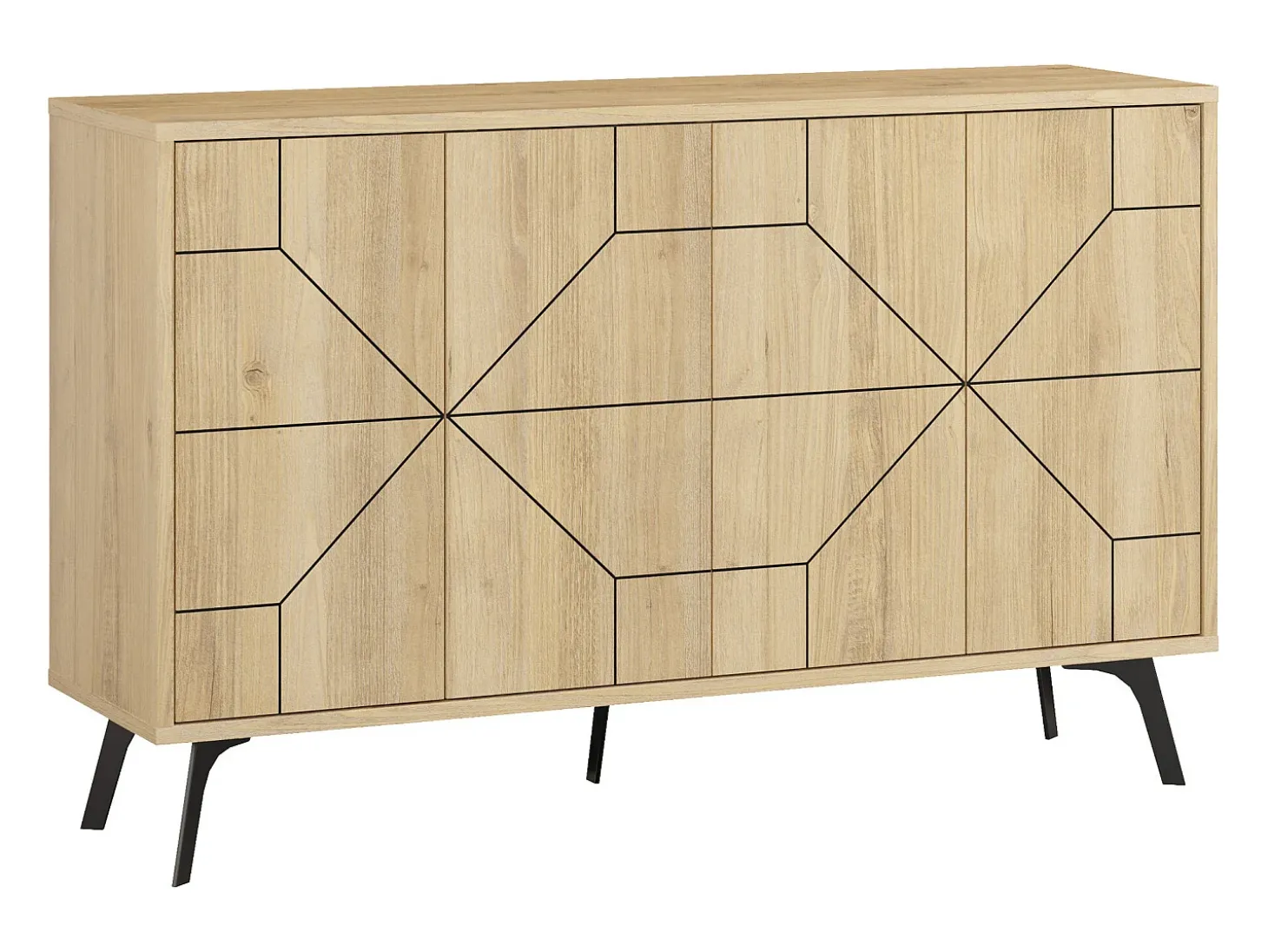 Aparador Dune color roble 123x35x62.4 cm