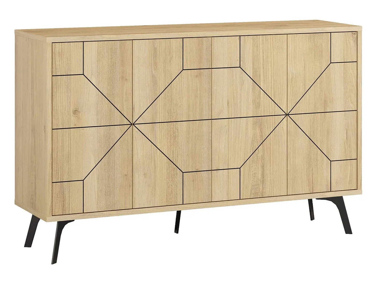 Aparador Dune color roble 123x35x62.4 cm