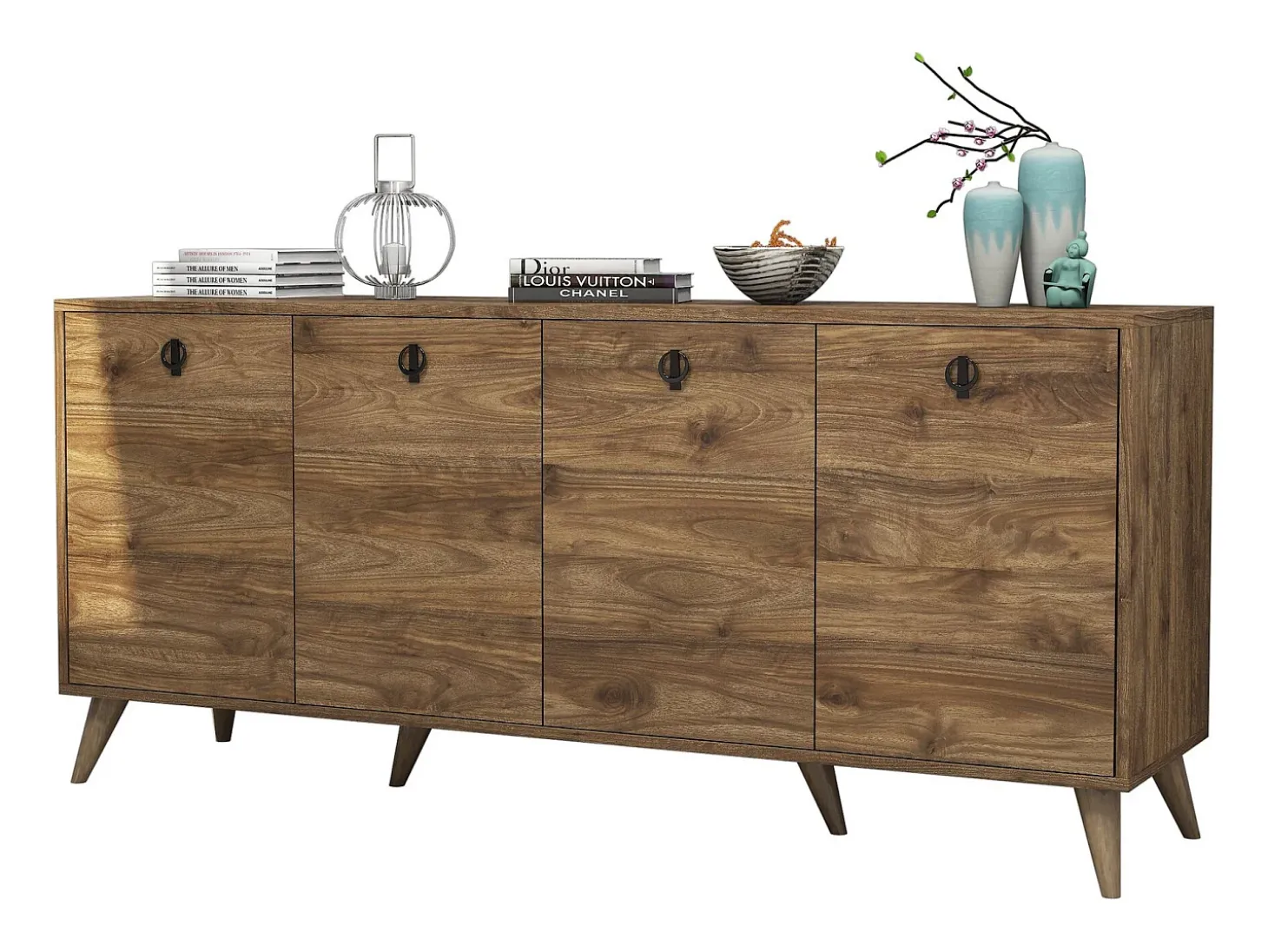 Aparador Elite 1610 color nogal 180x45x80 cm