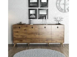 Aparador Elite 1610 color nogal 180x45x80 cm