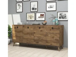 Aparador Elite 1610 color nogal 180x45x80 cm