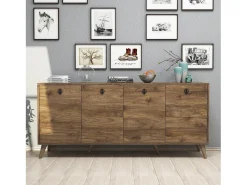 Aparador Elite 1610 color nogal 180x45x80 cm