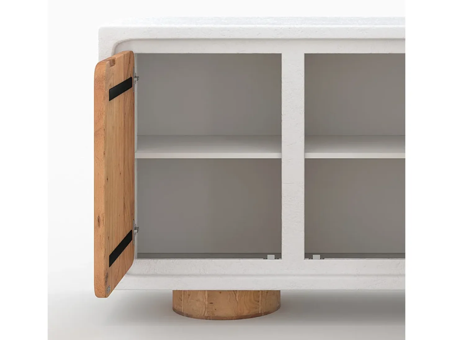 Aparador en concreto blanco roto y madera de acacia - Eden