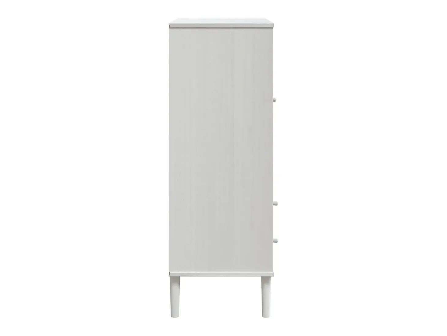 Aparador en imitación ratán blanco 90x40x112cm madera maciza de pino