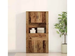 Aparador envejecido de 80x33x150 cm en madera de ingeniería