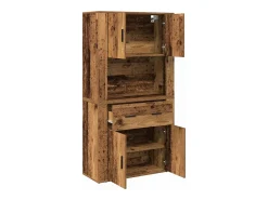 Aparador envejecido de 80x33x150 cm en madera de ingeniería