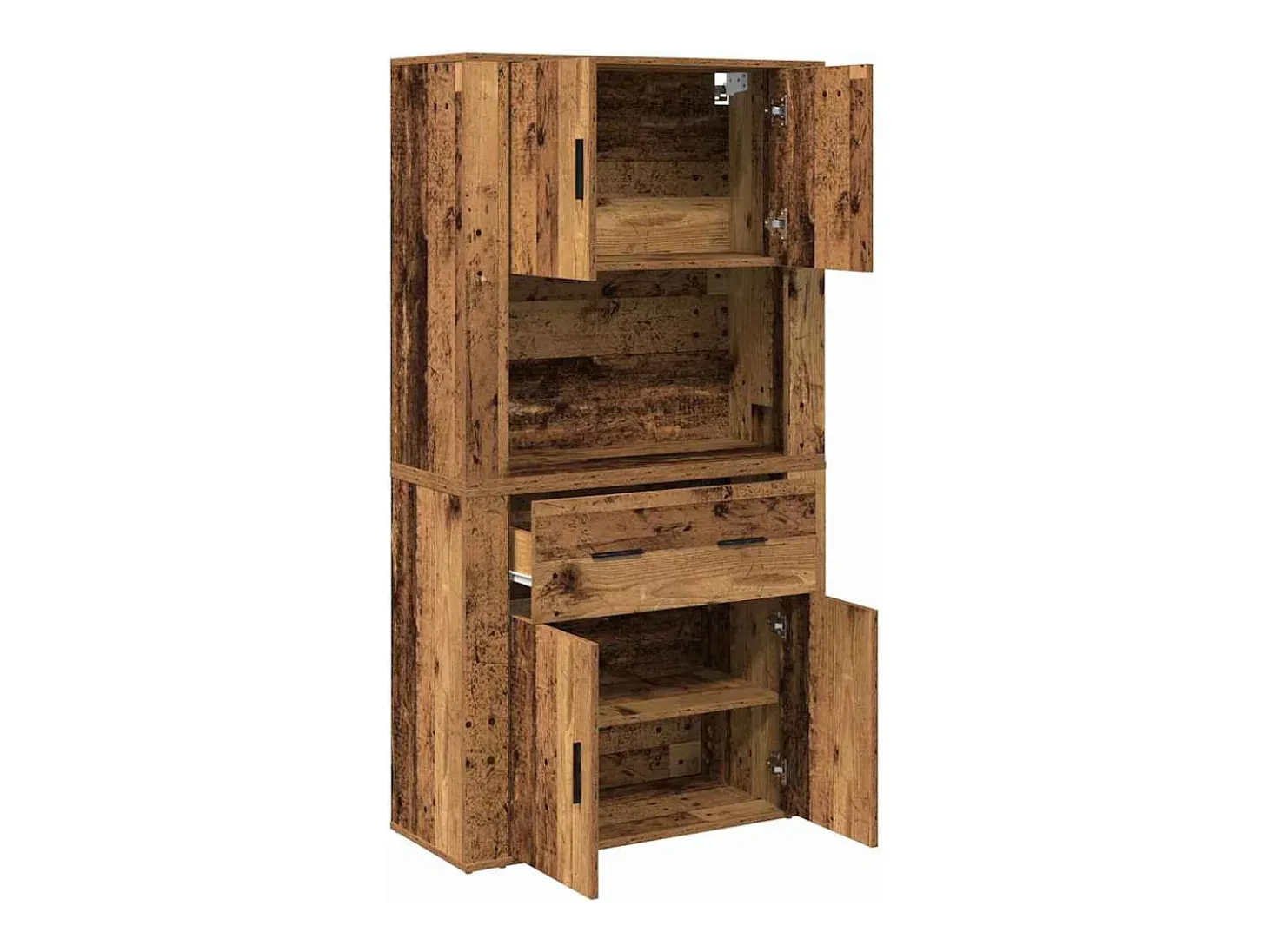 Aparador envejecido de 80x33x150 cm en madera de ingeniería