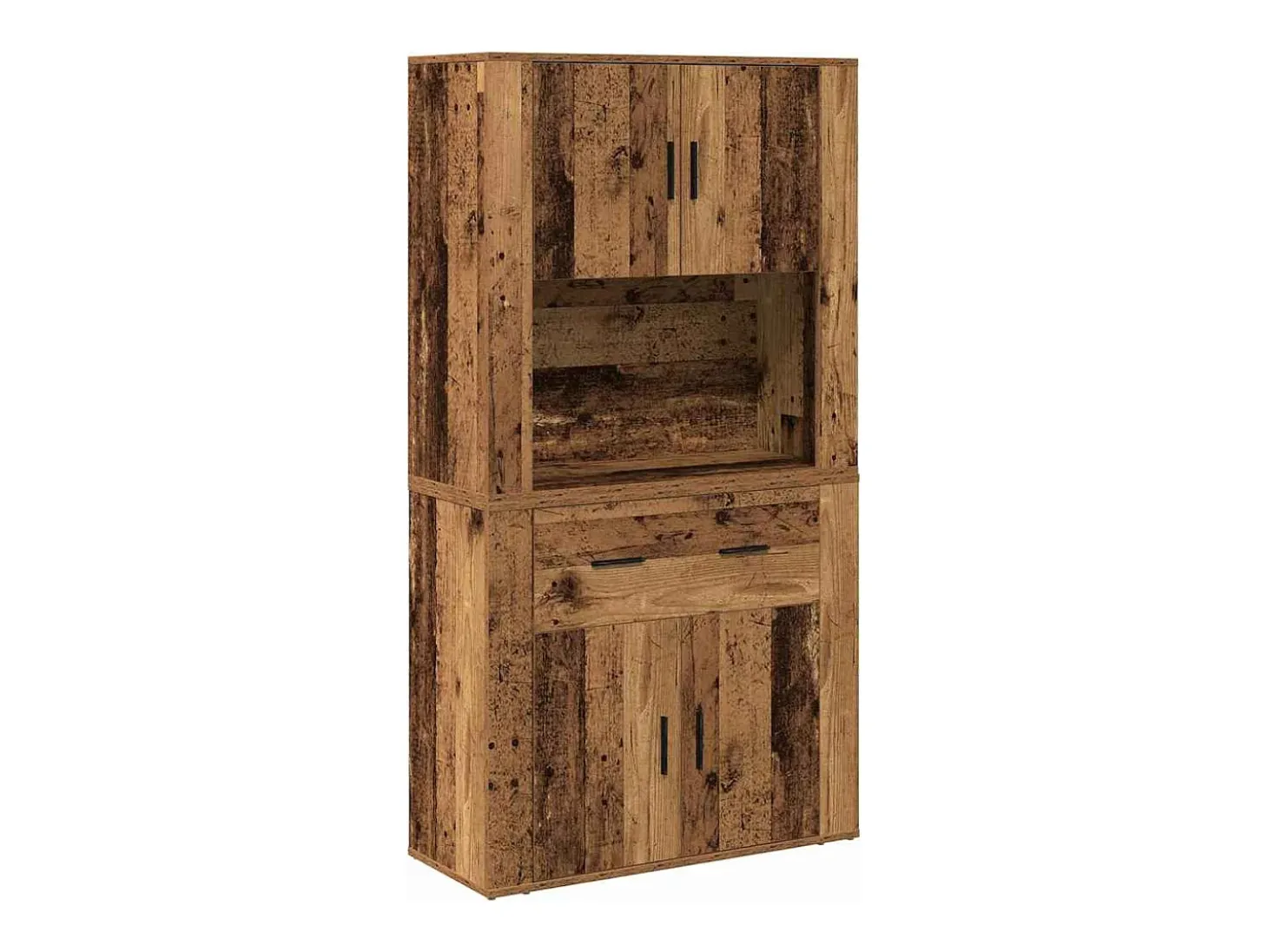 Aparador envejecido de 80x33x150 cm en madera de ingeniería