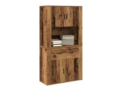 Aparador envejecido de 80x33x150 cm en madera de ingeniería