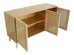 Aparador estilo caña "Neuille" - 120 x 40 x 71,5 cm - Beige -