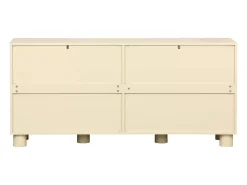 Aparador exótico efecto madera con 4 puertas, 155cm beige