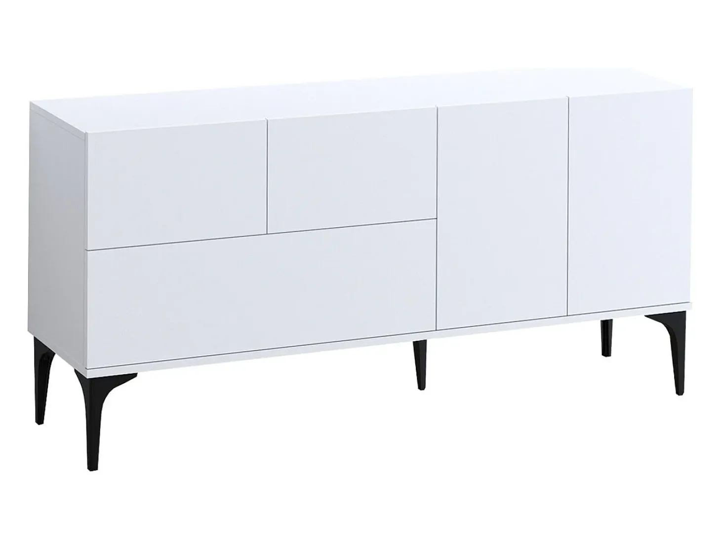 Aparador Glis DEC0023 blanco negro 150x35x75 cm